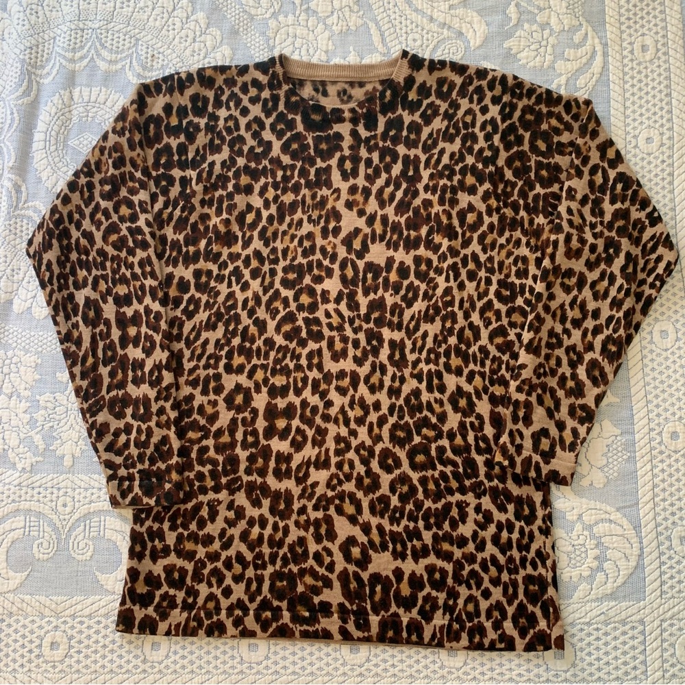 100% Marino Wool Leopard / Cheetah Print Sweater